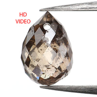 0.93 Ct Natural Loose Diamond, Briolette Diamond, Brown Diamond, Briolette Cut Bead Diamond, Polished Diamond, Faceted Diamond L9850