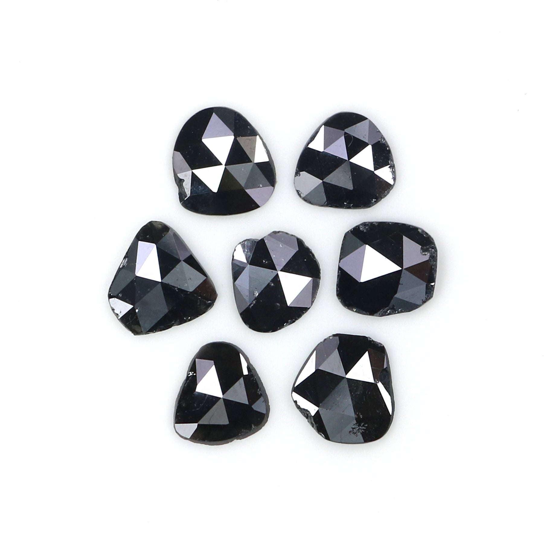 1.55 CT Natural Loose Slice Shape Diamond Black Color Slice Cut Diamond 5.10 MM Natural Loose Black Color Slice Rose Cut Diamond LQ2596