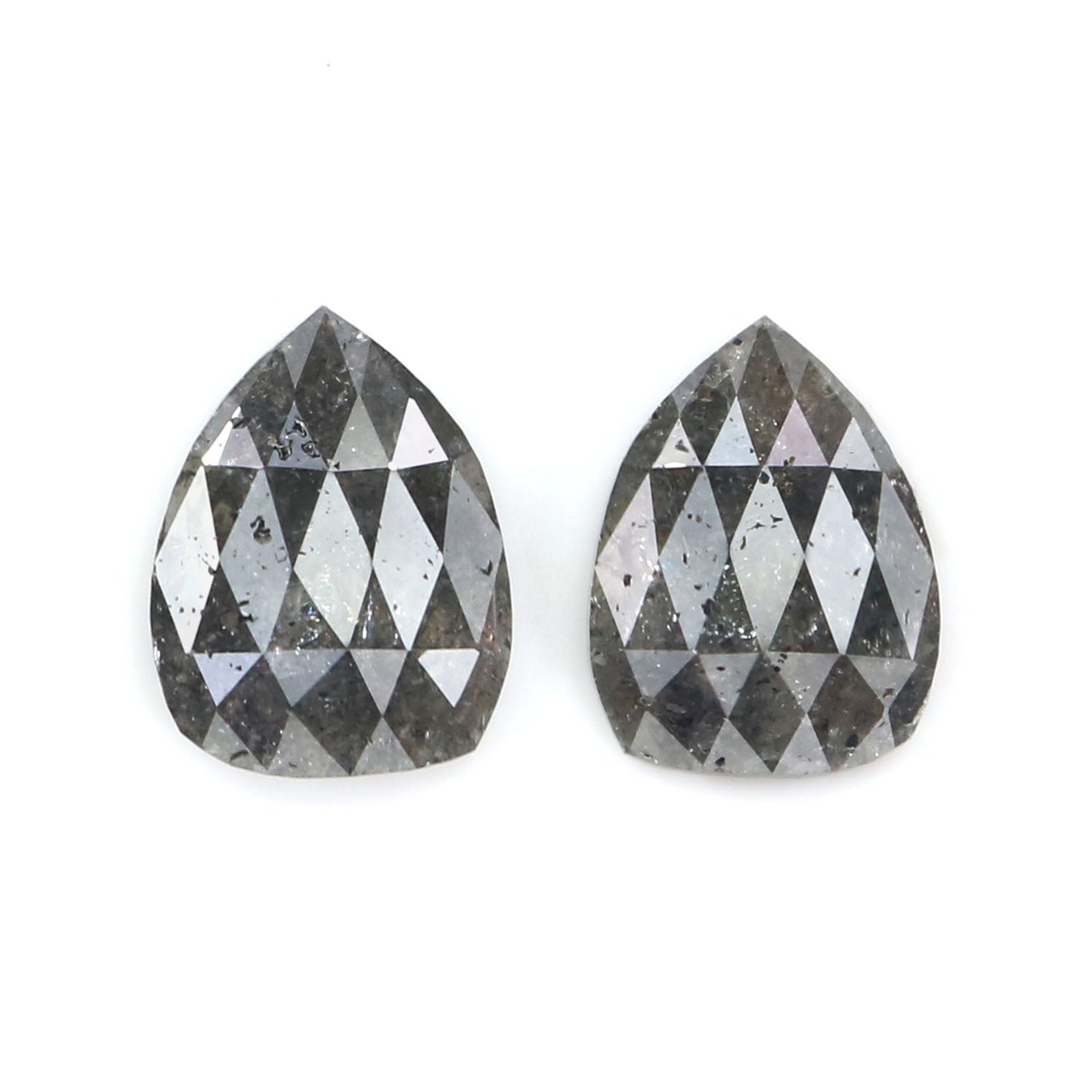 3.11 CT Natural Loose Pear Pair Diamond Grey Color Pear Cut Diamond 9.20 MM Natural Loose Pear Rose Cut Diamond Pear Cut Pair Diamond LQ6894