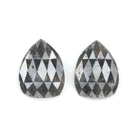 Natural Loose Pear Pair Diamond Grey Color 3.11 CT 9.20 MM Pear Shape Rose Cut Diamond L6894
