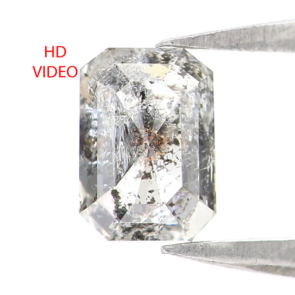 Natural Loose Emerald Diamond, Salt And Pepper Emerald Diamond, Natural Loose Diamond, Emerald Rose Cut Diamond, 0.79 CT Emerald Shape KDL2718