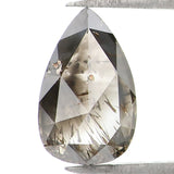 Natural Loose Pear Salt And Pepper Diamond Black Grey Color 1.00 CT 8.25 MM Pear Shape Rose Cut Diamond L1564