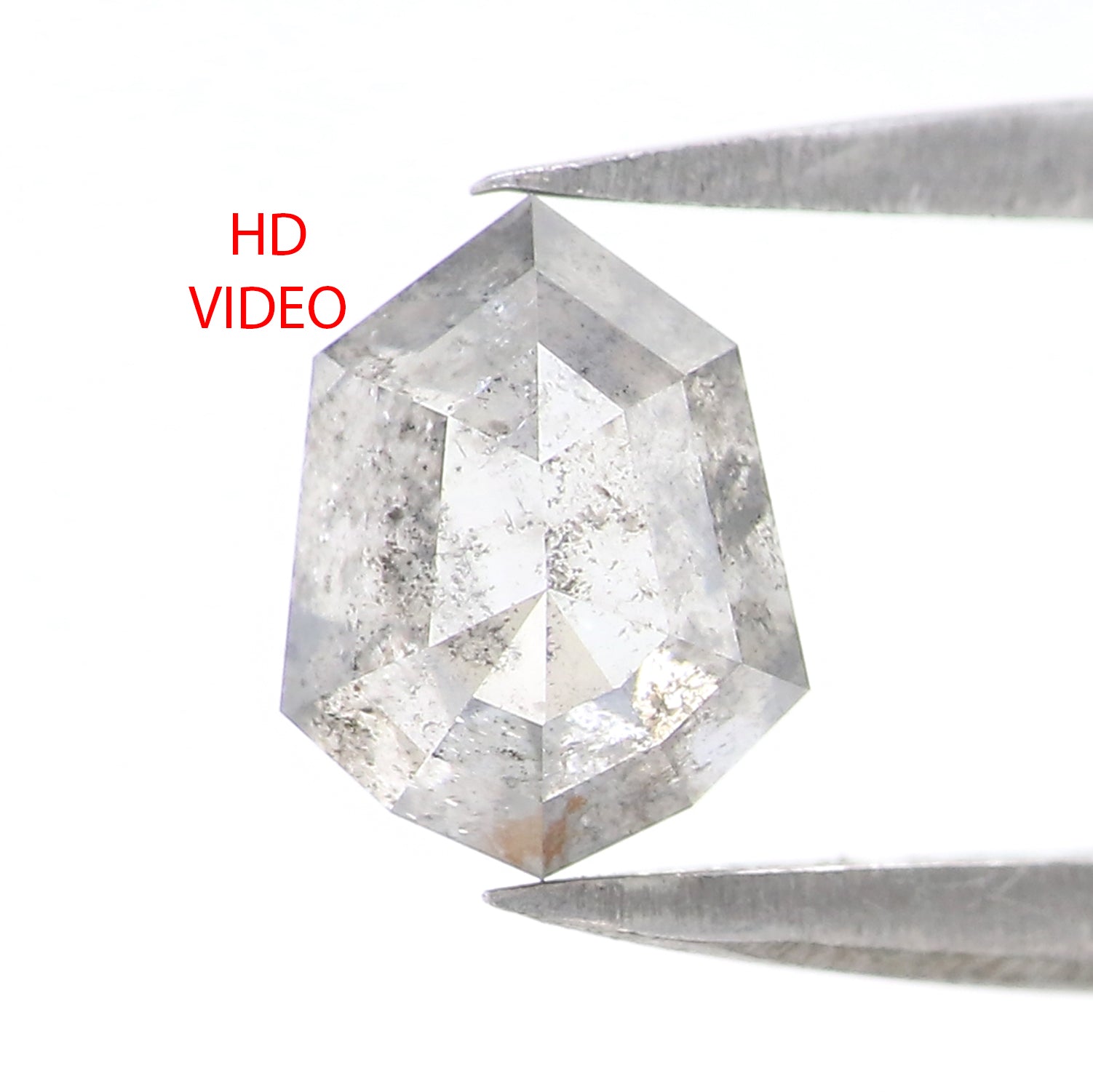 1.12 Ct Natural Loose Shield Shape Diamond Salt And Pepper Shield Shape Diamond 7.10 MM Natural Gray Color Shield Rose Cut Diamond QL2570