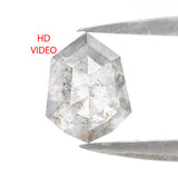 1.12 Ct Natural Loose Shield Shape Diamond Salt And Pepper Shield Shape Diamond 7.10 MM Natural Gray Color Shield Rose Cut Diamond QL2570