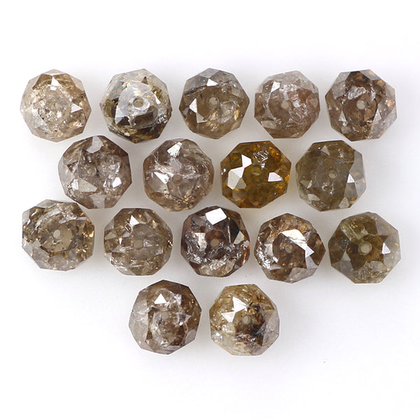 Natural Loose Bead Brown Color Diamond 2.42 CT 2.70 MM Bead Shape Rose Cut Diamond L1736