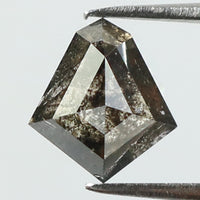 0.96 Ct Natural Loose Diamond Shield Black Grey Color I3 Clarity 7.15 MM KDK2040