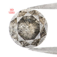 Natural Loose Round Salt And Pepper Diamond Black Grey Color 1.16 CT 6.30 MM Round Brilliant Cut Diamond L8447