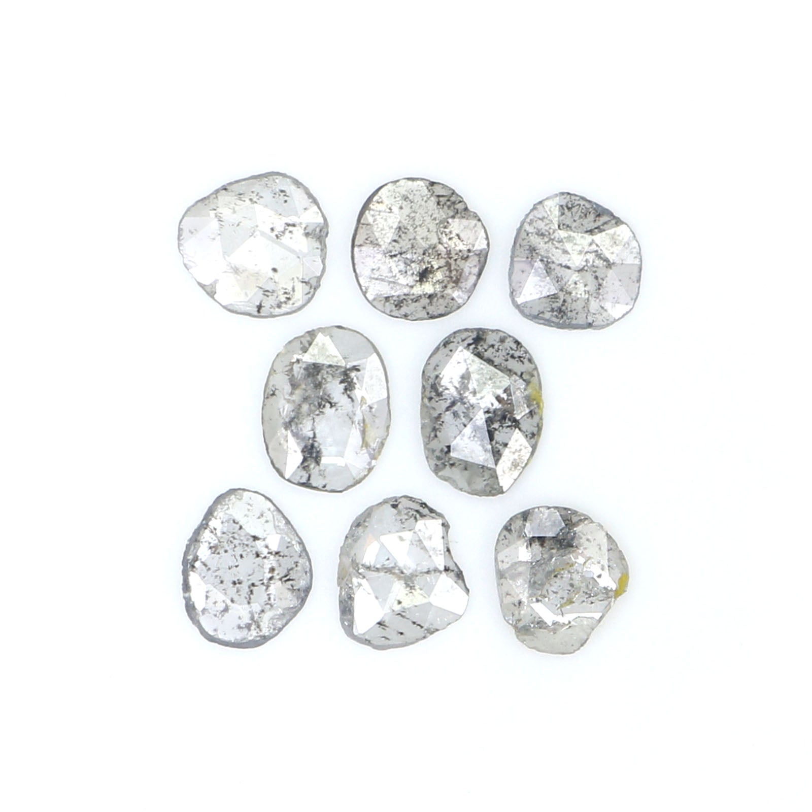 0.93 Ct Natural Loose Slice Shape Diamond Salt And Pepper Slice Diamond 4.00 MM Natural Loose Black Grey Color Irregular Cut Diamond LQ2523
