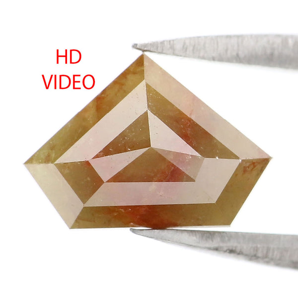 Natural Loose Shield Yellow Color Diamond 1.88 CT 6.80 MM Shield Shape Rose Cut Diamond L9974