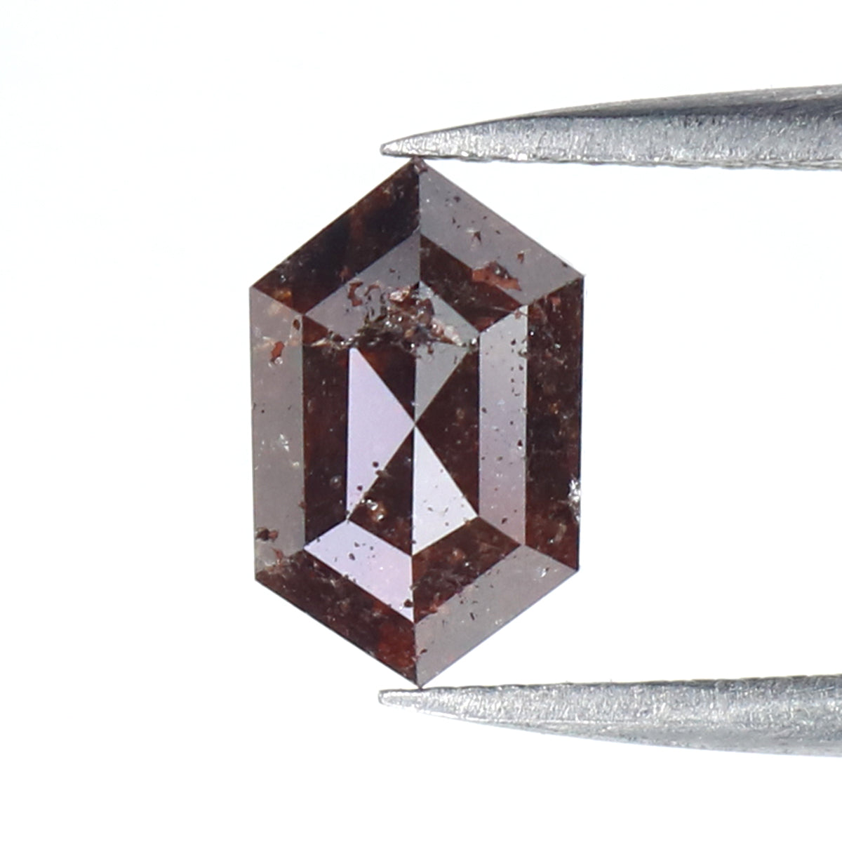 Natural Loose Hexagon Brown Color Diamond 1.87 CT 7.20 MM Hexagon Shape Rose Cut Diamond L6689