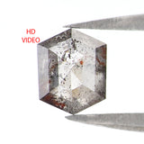Natural Loose Hexagon Salt And Pepper Diamond Black Grey Color 0.66 CT 5.78 MM Hexagon Shape Rose Cut Diamond L2563