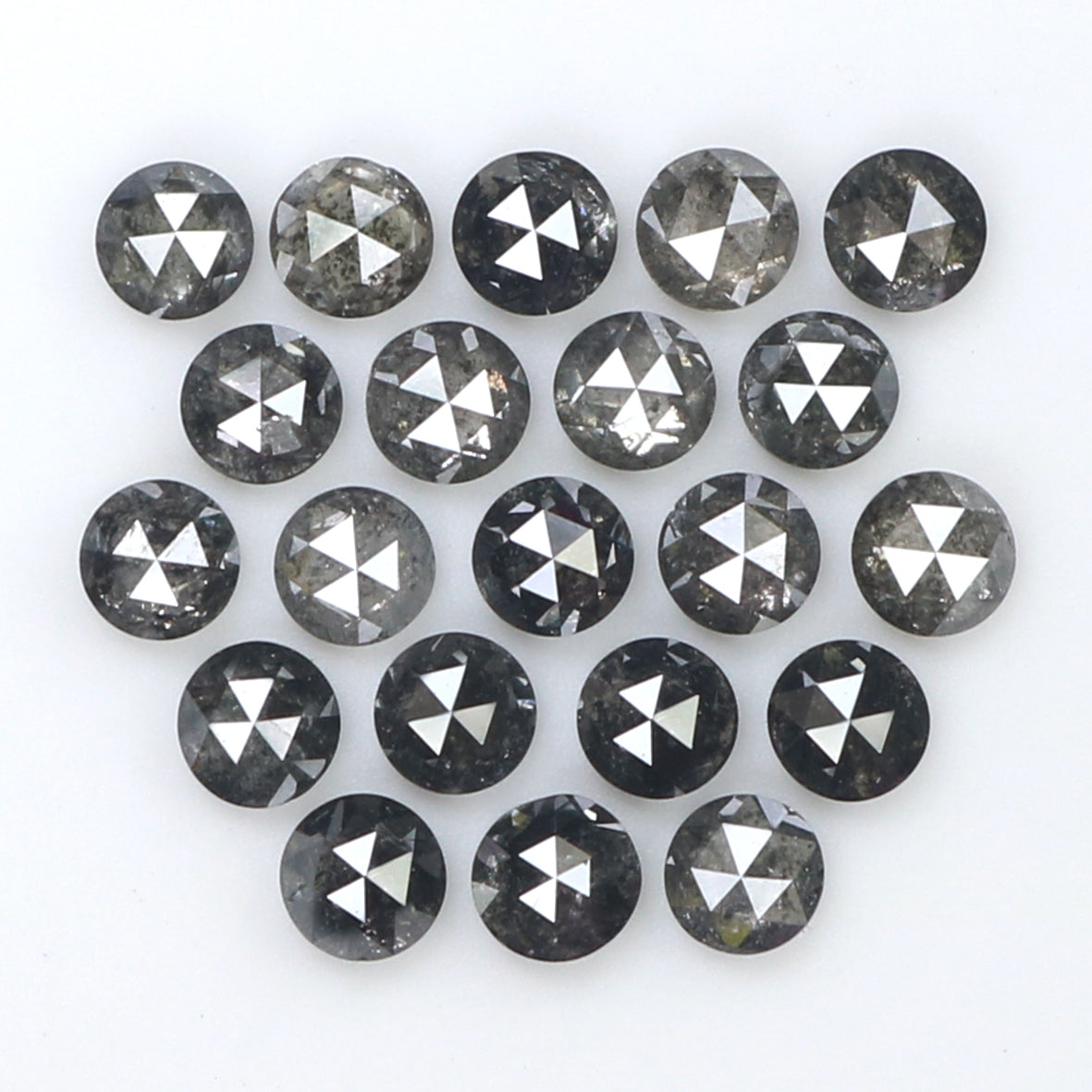 1.73 Ct Natural Loose Round Rose Cut Diamond Salt And Pepper Round Diamond 2.60 MM Natural Black Grey Color Round Rose Cut Diamond LQ1819