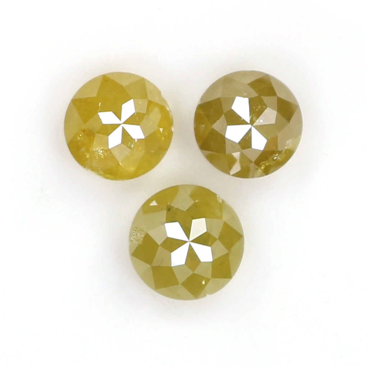 Natural Loose Rose Cut Yellow Green Color Diamond 0.98 CT 3.90 MM Rose Cut Shape Diamond KR1227