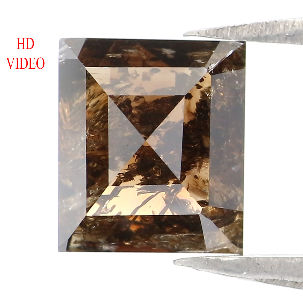 Natural Loose Square Diamond Deep Brown Color 1.68 CT 7.10 MM Square Shape Rose Cut Diamond L7517