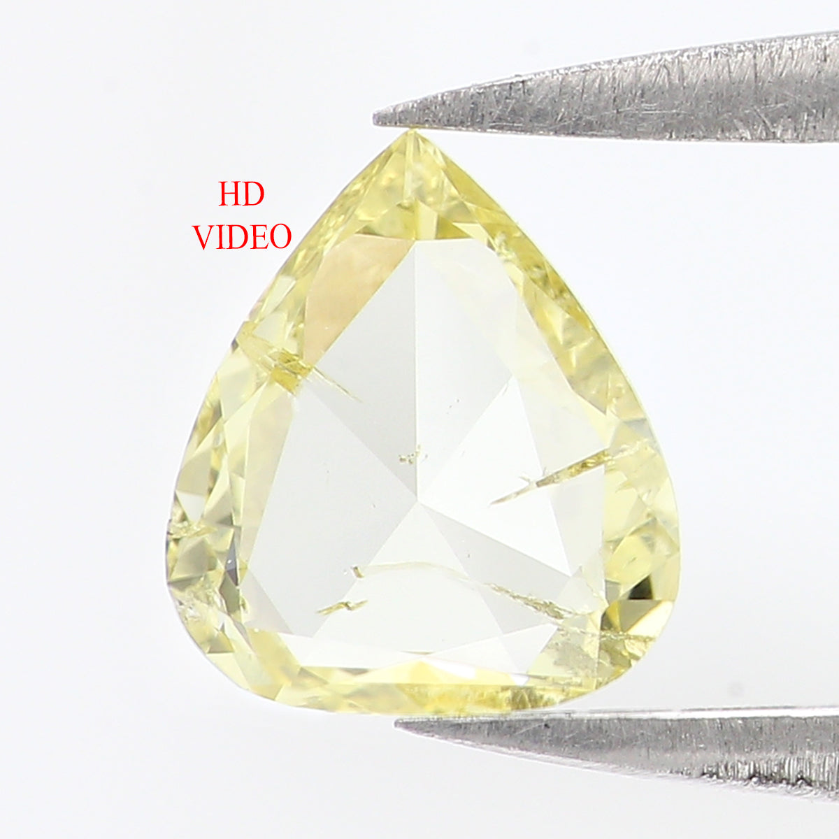 Natural Loose Pear Diamond Yellow Color 0.47 CT 6.65 MM Pear Shape Rose Cut Diamond L1616