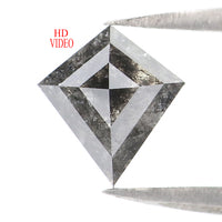 Natural Loose Kite Salt And Pepper Diamond Black Grey Color 0.94 CT 7.60 MM Kite Shape Rose Cut Diamond KDL2038