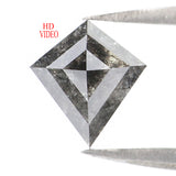 Natural Loose Kite Salt And Pepper Diamond Black Grey Color 0.94 CT 7.60 MM Kite Shape Rose Cut Diamond KDL2038