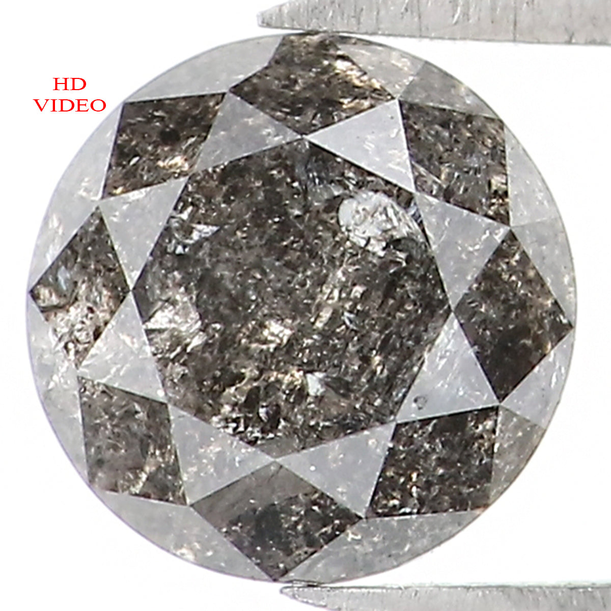 0.82 CT Natural Loose Round Shape Diamond Black Grey Color Round Shape Diamond 5.70 MM Salt And Pepper Round Brilliant Cut Diamond LQ1464