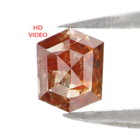 Natural Loose Hexagon Brown Color Diamond 0.46 CT 5.29 MM Hexagon Shape Rose Cut Diamond KDK2594