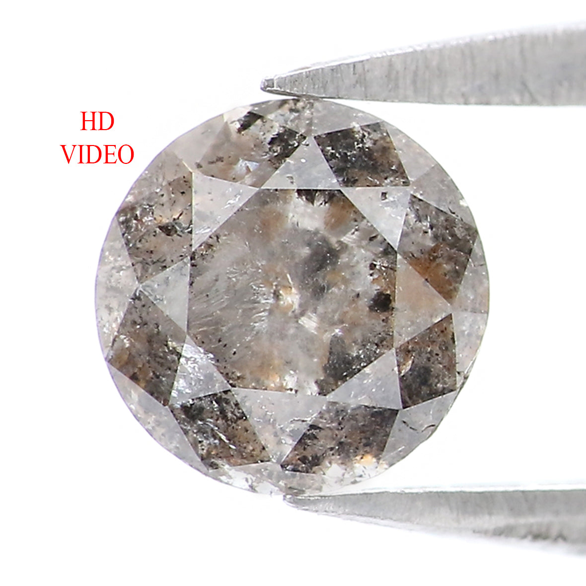 Natural Loose Round Salt And Pepper Diamond Black Grey Color 0.84 CT 5.90 MM Round Brilliant Cut Diamond L9963