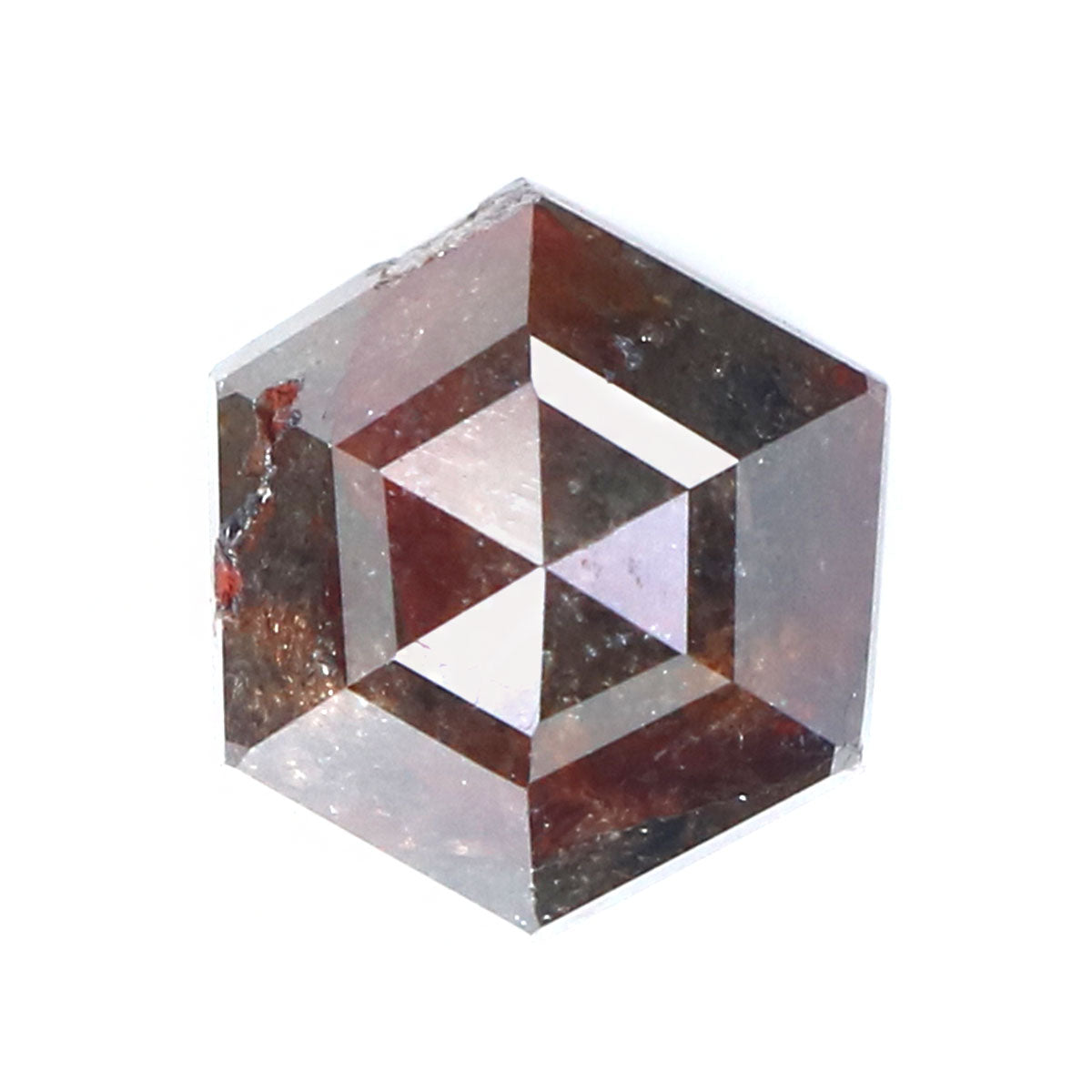 1.40 CT Natural Loose Hexagon Shape Diamond Brown Color Hexagon Cut Diamond 6.40 MM Natural Brown Diamond Hexagon Rose Cut Diamond LQ7203