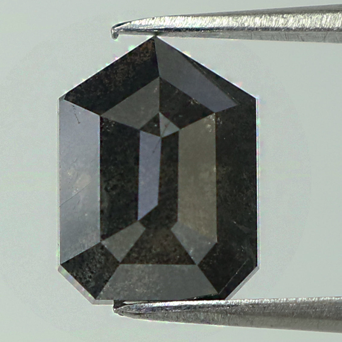2.05 Ct Natural Loose Shield Shape Diamond Salt And Pepper Shield Cut Diamond 8.50 MM Black Gray Color Shield Shape Rose Cut Diamond QL8057