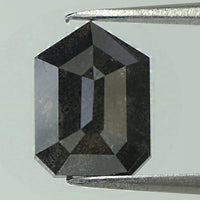 2.05 Ct Natural Loose Diamond Shield Black Grey Salt And Pepper Color I3 Clarity 8.50 MM KDL8057