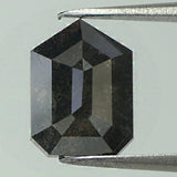 2.05 Ct Natural Loose Diamond Shield Black Grey Salt And Pepper Color I3 Clarity 8.50 MM KDL8057