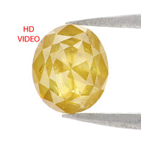 Natural Loose Oval Diamond Yellow Color 1.73 CT 7.22 MM Oval Rose Cut Shape Diamond L2696