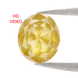 Natural Loose Oval Diamond Yellow Color 1.73 CT 7.22 MM Oval Rose Cut Shape Diamond L2696