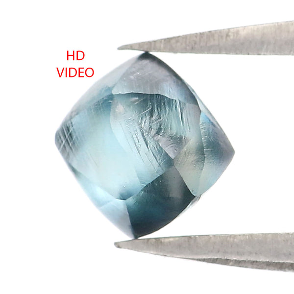 Natural Loose Crystal Rough Blue Color Diamond 1.16 CT 6.25 MM Rough Irregular Cut Diamond KDL2331