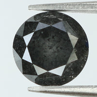 1.25 Ct Natural Loose Diamond Round Black Grey Salt And Pepper Color I3 Clarity 6.40 MM KDL8301