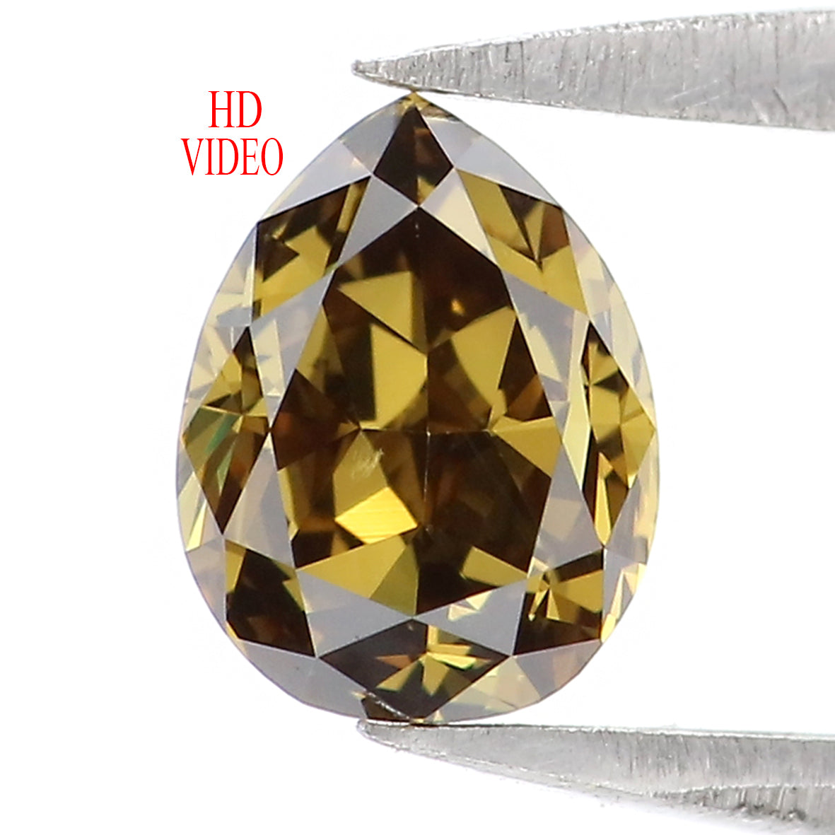 Natural Loose Pear Yellow Green Color Diamond 0.68 CT 6.15 MM Pear Shape Rose Cut Diamond L5130