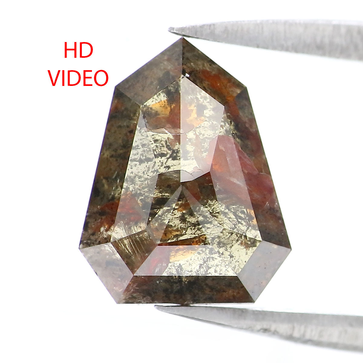 Natural Loose Shield Brown Color Diamond 2.21 CT 9.35 MM Shield Shape Rose Cut Diamond L2117