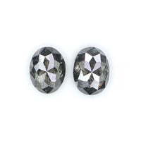 Natural Loose Oval Salt And Pepper Diamond Black Grey Color 0.60 CT 4.76 MM Oval Shape Rose Cut Diamond L2558