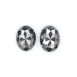 Natural Loose Oval Salt And Pepper Diamond Black Grey Color 0.60 CT 4.76 MM Oval Shape Rose Cut Diamond L2558