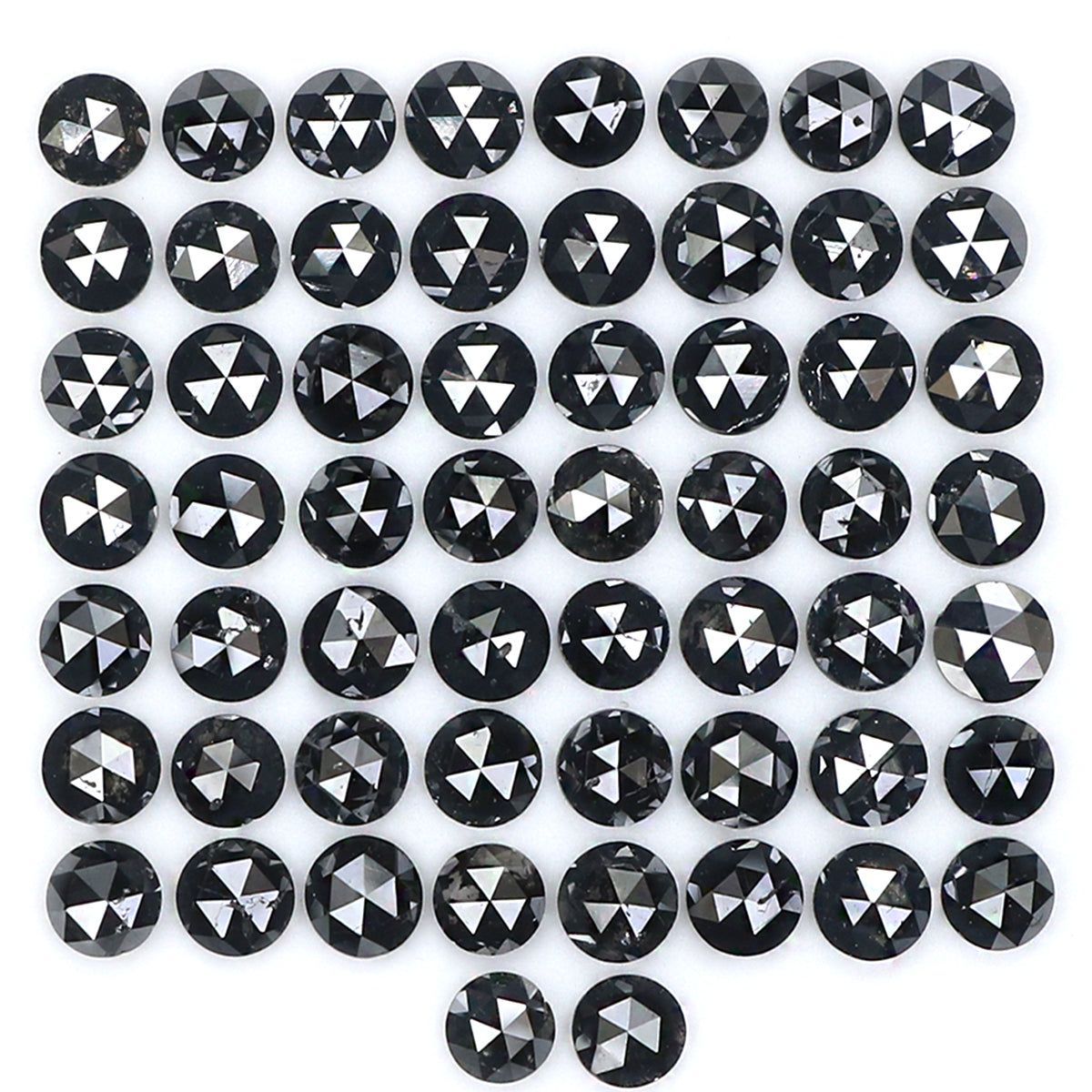 3.27 CT Natural Loose Round Rose Cut Diamond Black Color Round Shape Diamond 2.30 MM Natural Loose Black Color Round Rose Cut Diamond KQ2458