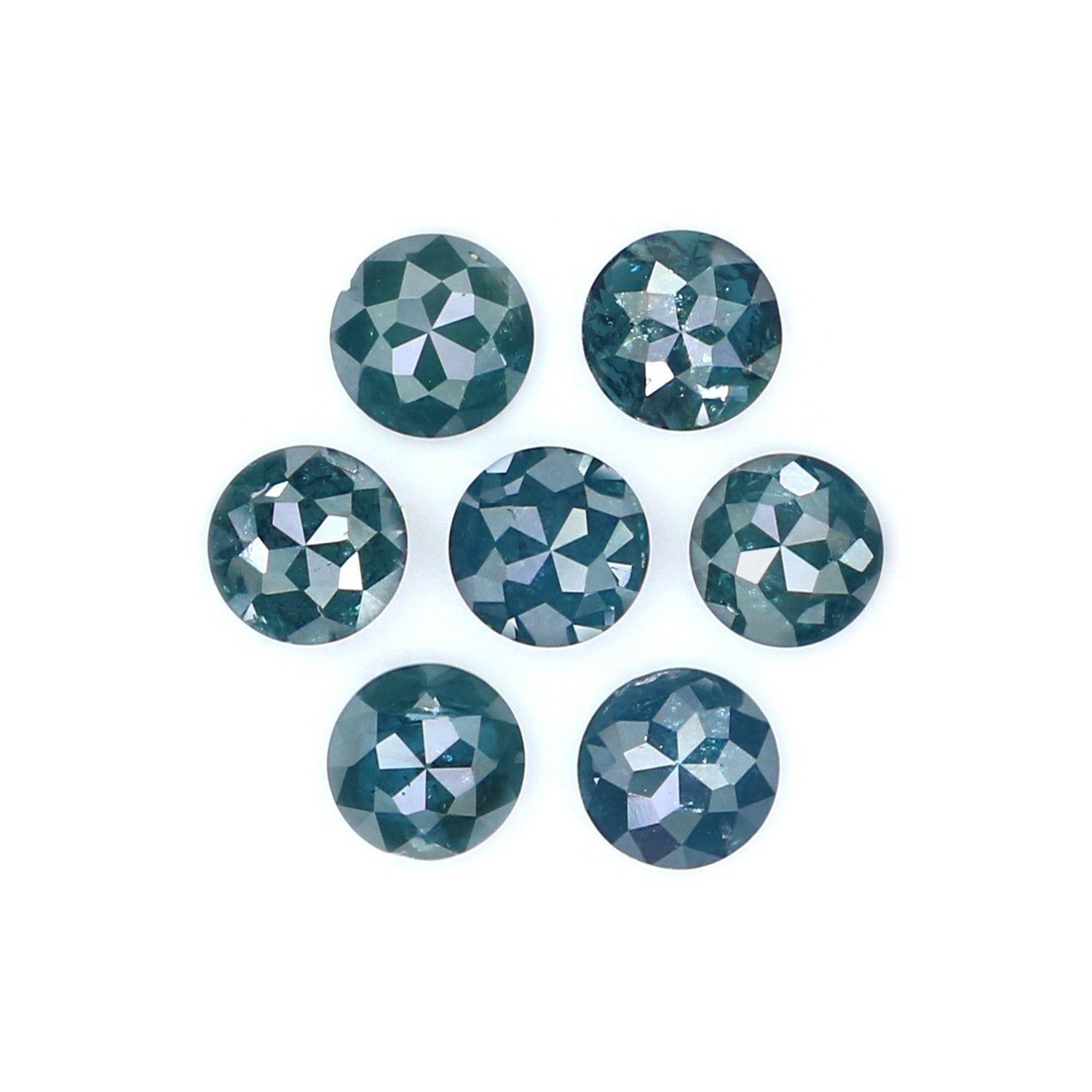 2.30 CT Natural Loose Rose Cut Diamond Blue Color Round Cut Diamond 3.90 MM Natural Loose Blue Diamond Round Rose Cut Shape Diamond LQ2386