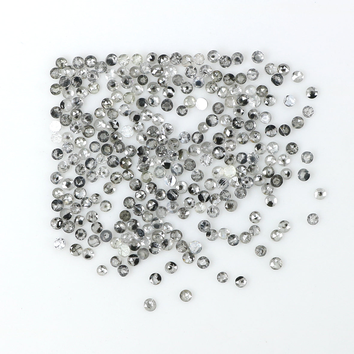 1.22 Ct Natural Loose Round Rose Cut Diamond Salt And Pepper Round Shape Diamond 1.00 MM Natural Black Grey Round Rose Cut Diamond LQ1808