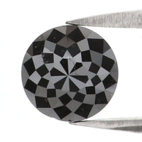Natural Loose Round Rose Cut Black Color Diamond 1.57 CT 7.00 MM Rose Cut Shape Diamond L6819
