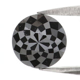 Natural Loose Round Rose Cut Black Color Diamond 1.57 CT 7.00 MM Rose Cut Shape Diamond L6819
