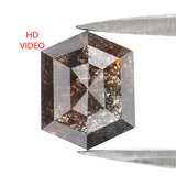 Natural Loose Hexagon Brown Color Diamond 1.12 CT 7.09 MM Hexagon Shape Rose Cut Diamond L2416