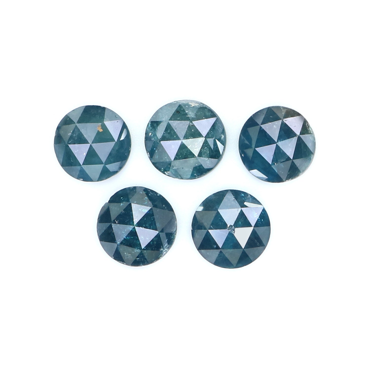 Natural Loose Rose Cut Blue Color Diamond 2.65 CT 4.59 MM Round Rose Cut Shape Diamond L2379