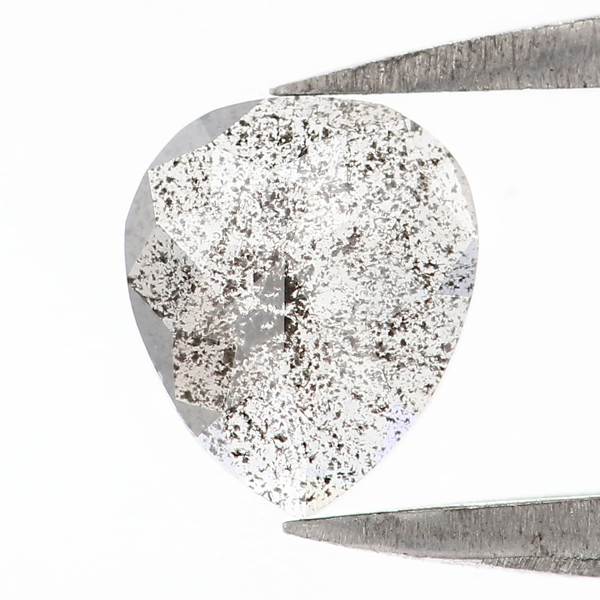 0.39 CT Natural Loose Heart Shape Diamond Salt And Pepper Heart Diamond 5.80 MM Natural Loose Black Grey Color Heart Shape Rose Cut QL1746