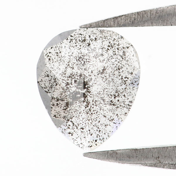 Natural Loose Heart Salt And Papper Diamond Black Grey Color 0.39 CT 5.80 MM Heart Shape Rose Cut KDL1746
