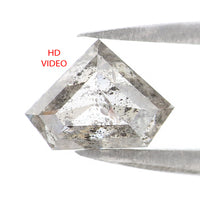 Natural Loose Shield Salt And Pepper Diamond Black Grey Color 1.25 CT 6.22 MM Shield Shape Rose Cut Diamond L2609