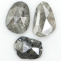 Natural Loose Slice Salt And Pepper Diamond Black Grey Color 1.04 CT 5.70 MM Slice Shape Rose Cut Diamond L1467
