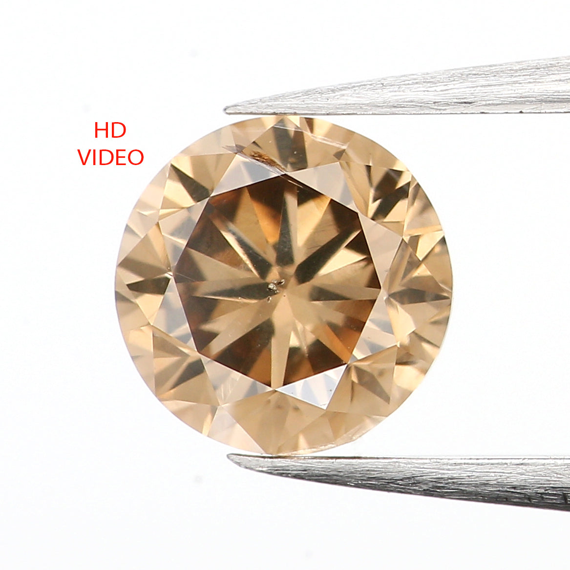 0.59 Ct Natural Loose Round Shape Diamond Brown Color Round Diamond 5.20 MM Natural Loose Brown Diamond Round Brilliant Cut Diamond LQ631