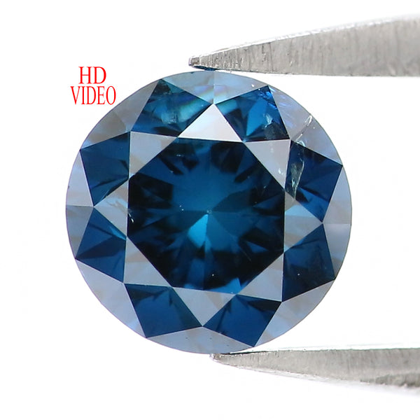 Natural Loose Round Blue Color Diamond 0.70 CT 5.35 MM Round Shape Brilliant Cut Diamond KDL2043