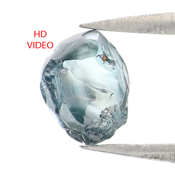 Natural Loose Rough Blue Color Diamond 1.36 CT 6.31 MM Rough Irregular Cut Diamond KDL2343